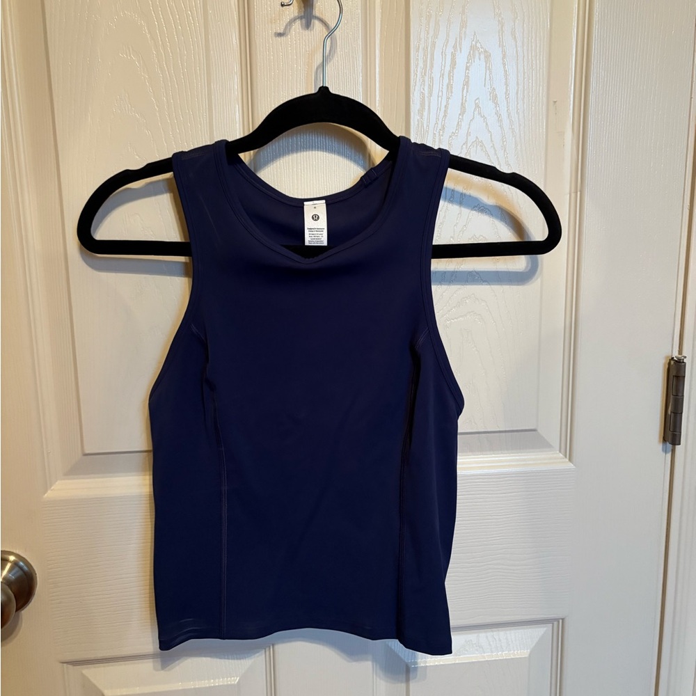 NWT Lululemon Navy Nulux Racerback Cropped Run Tank